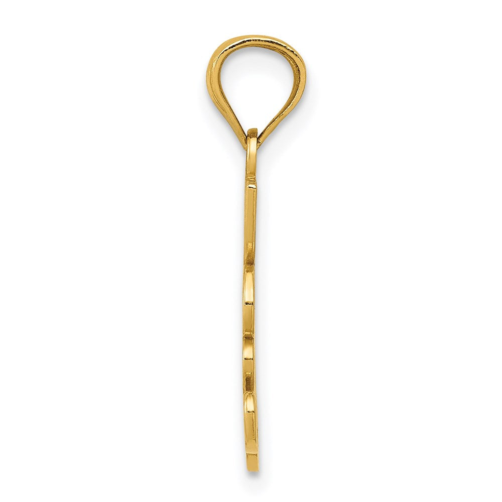 Alternate view of the 14k Yellow Gold I Love My Wife Pendant, 13mm by The Black Bow Jewelry Co.