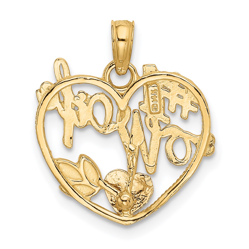 Alternate view of the 14k Two Tone Gold #1 Wife Heart Pendant, 16mm by The Black Bow Jewelry Co.