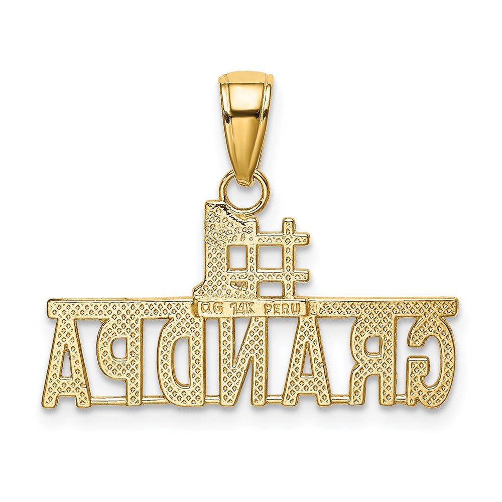 Alternate view of the 14k Yellow Gold #1 Grandpa Pendant, 24mm by The Black Bow Jewelry Co.