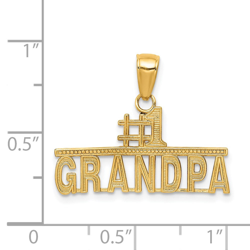 Alternate view of the 14k Yellow Gold #1 Grandpa Pendant, 24mm by The Black Bow Jewelry Co.