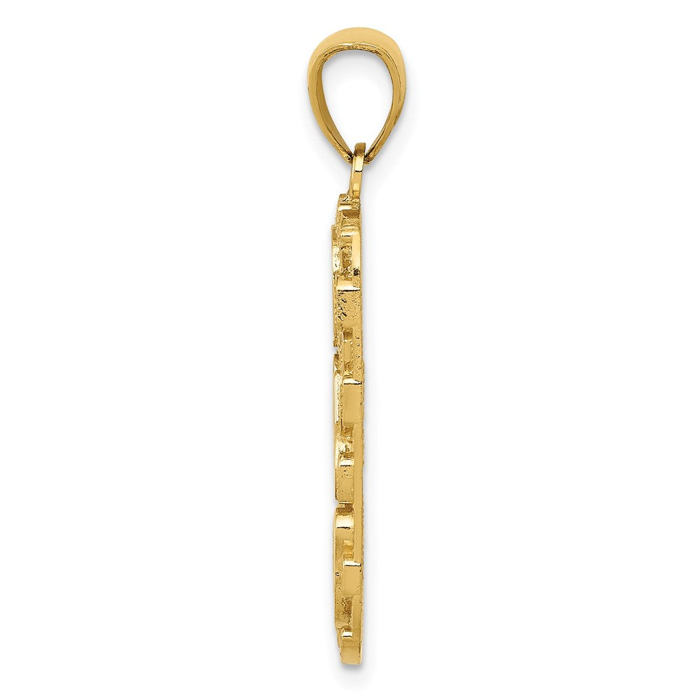 Alternate view of the 14k Yellow Gold Small Nugget Dad Dog Tag Pendant, 15 x 30mm by The Black Bow Jewelry Co.