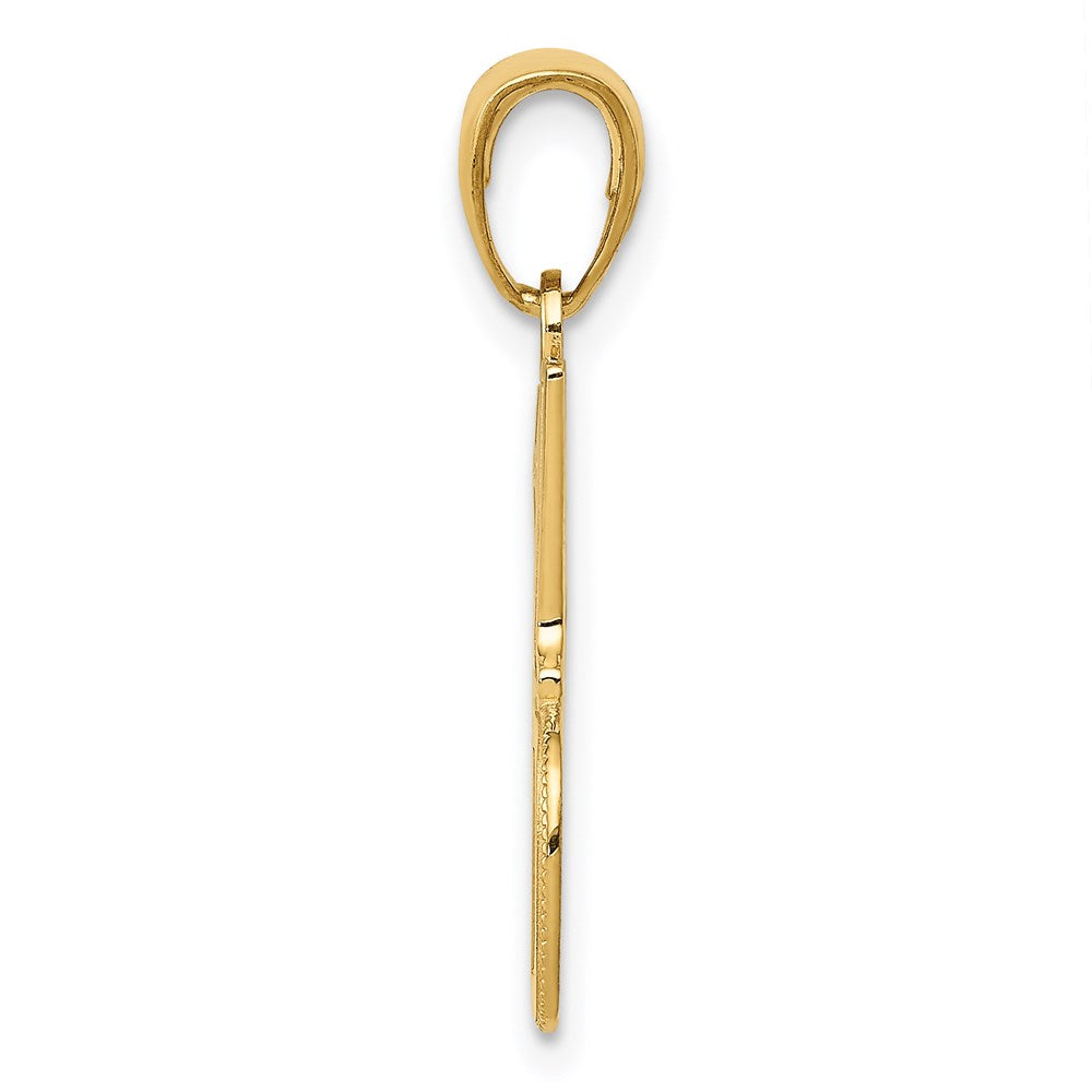 Alternate view of the 14k Yellow Gold Polished #1 Dad Pendant, 20mm by The Black Bow Jewelry Co.