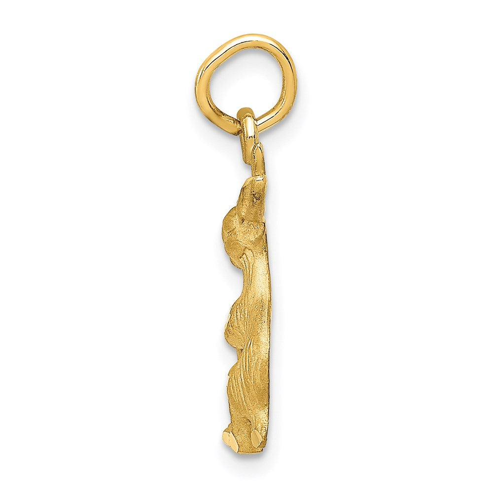 Alternate view of the 14k Yellow Gold Jack Rabbit Charm or Pendant, 10mm by The Black Bow Jewelry Co.