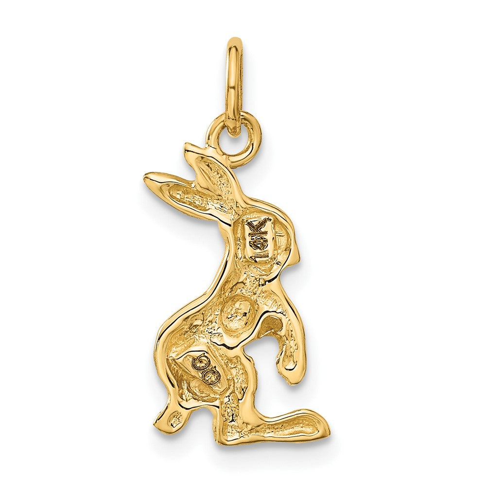 Alternate view of the 14k Yellow Gold Jack Rabbit Charm or Pendant, 10mm by The Black Bow Jewelry Co.