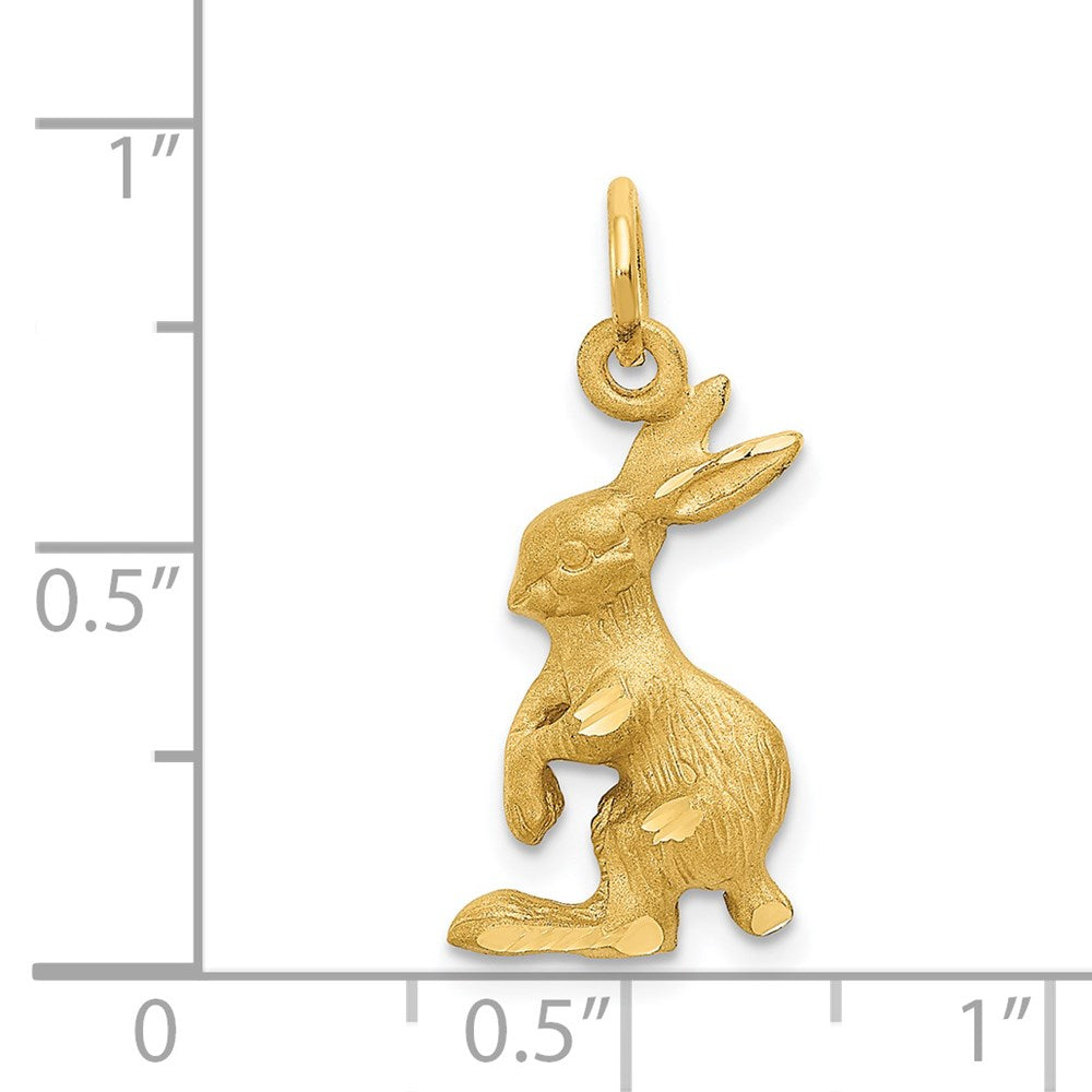 Alternate view of the 14k Yellow Gold Jack Rabbit Charm or Pendant, 10mm by The Black Bow Jewelry Co.