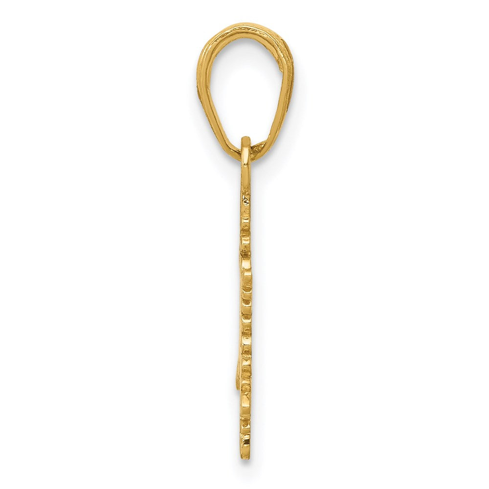 Alternate view of the 14k Yellow Gold Polished Small Snowflake Pendant, 12mm by The Black Bow Jewelry Co.