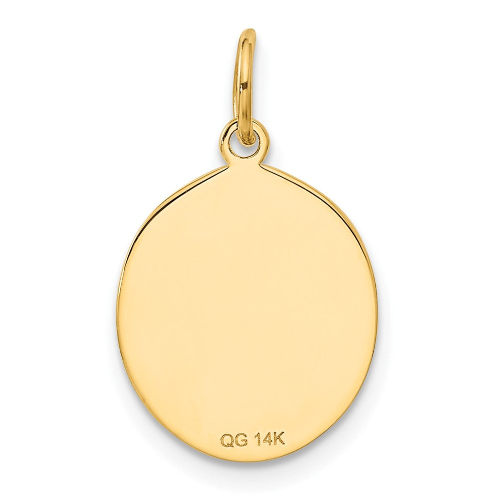 Alternate view of the 14k Yellow Gold College Oval Graduation Charm or Pendant, 13 x 15mm by The Black Bow Jewelry Co.