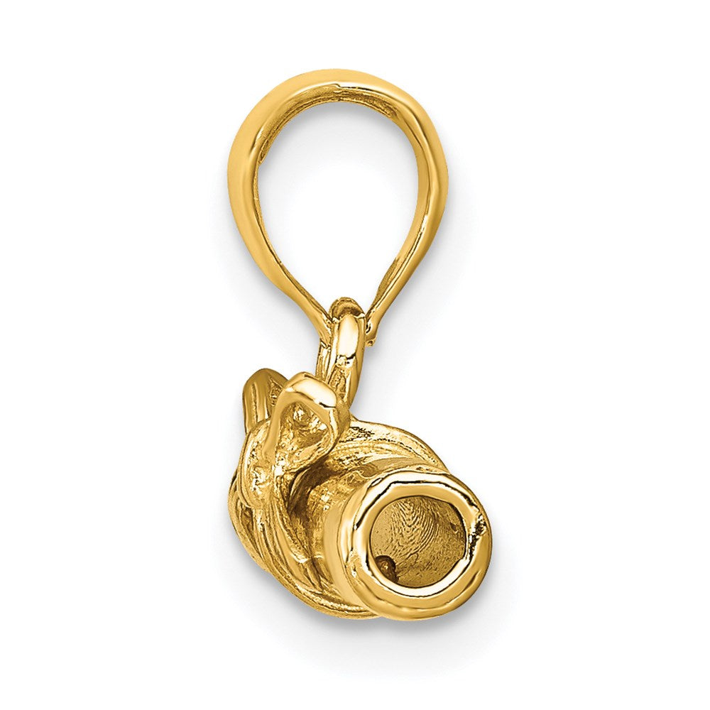 Alternate view of the 14k Yellow Gold Three Dimensional Diploma Pendant, 17mm by The Black Bow Jewelry Co.