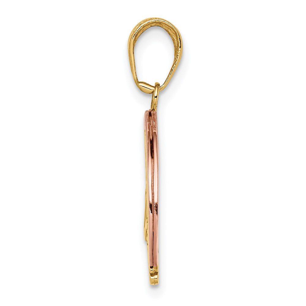 Alternate view of the 14k Yellow & Rose Gold, White Rhodium Follow Your Dreams Pendant, 18mm by The Black Bow Jewelry Co.