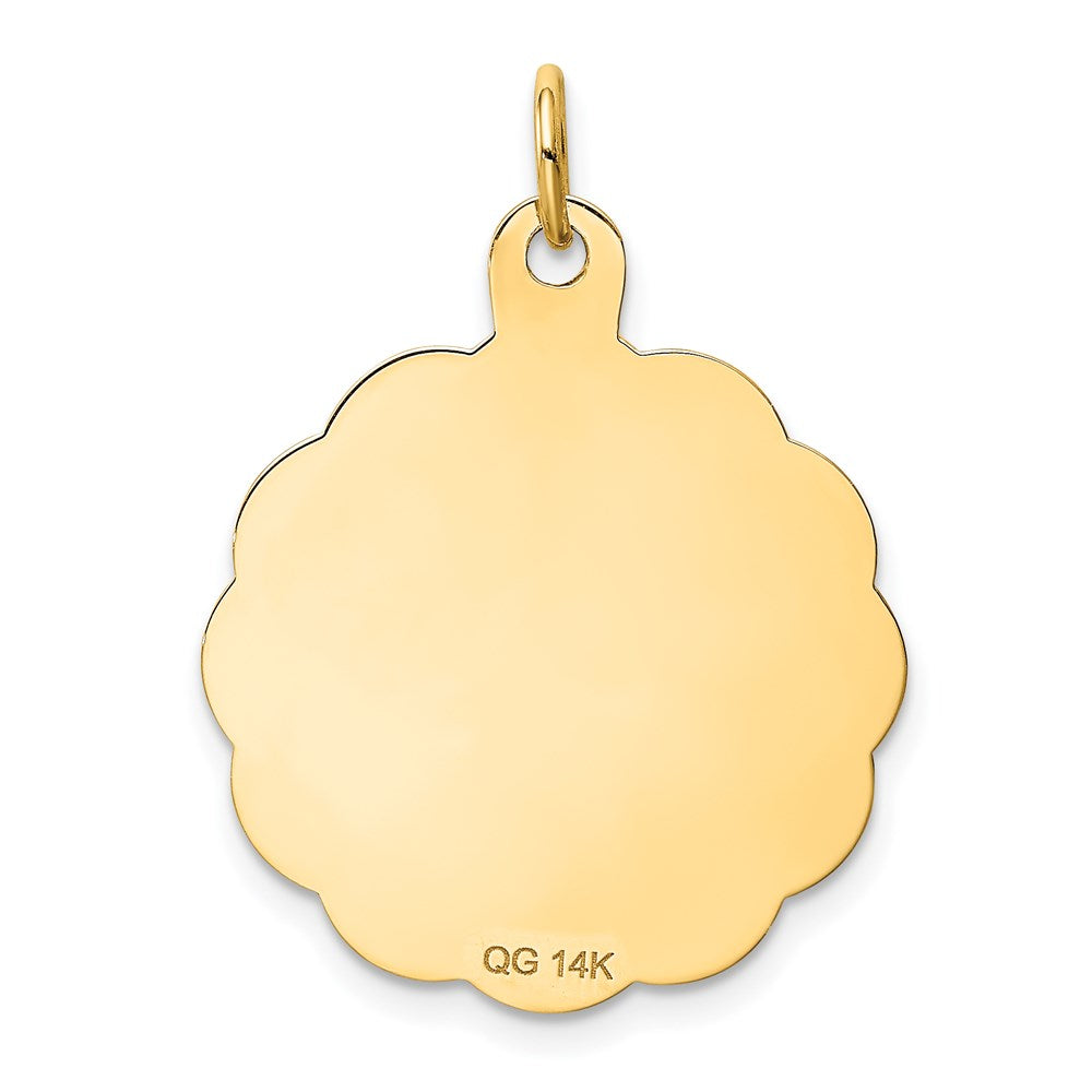 Alternate view of the 14k Yellow Gold On Graduation Day with Diploma Circle Pendant, 22mm by The Black Bow Jewelry Co.