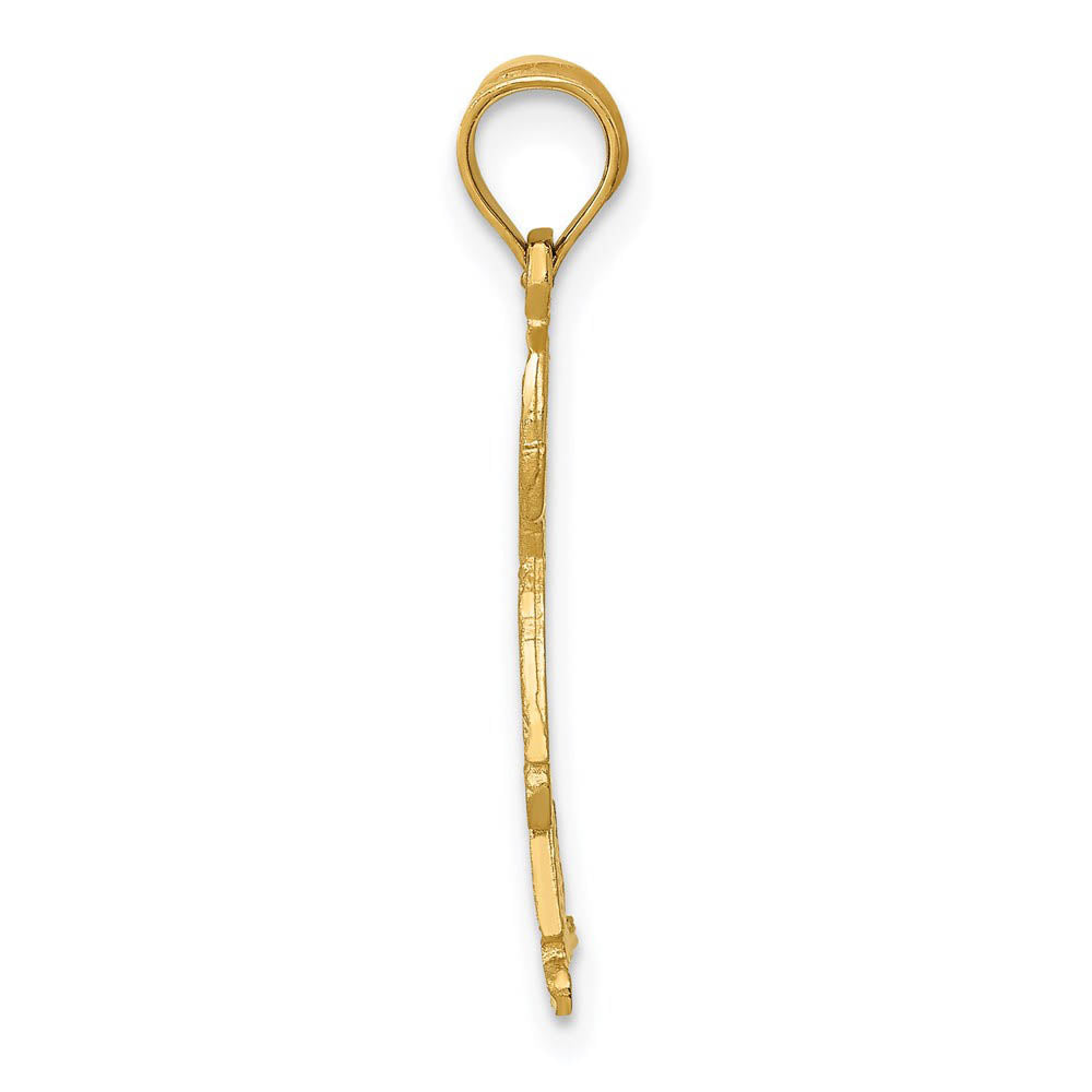 Alternate view of the 14k Yellow Gold Diamond Cut Boy Charm or Pendant, 10mm by The Black Bow Jewelry Co.