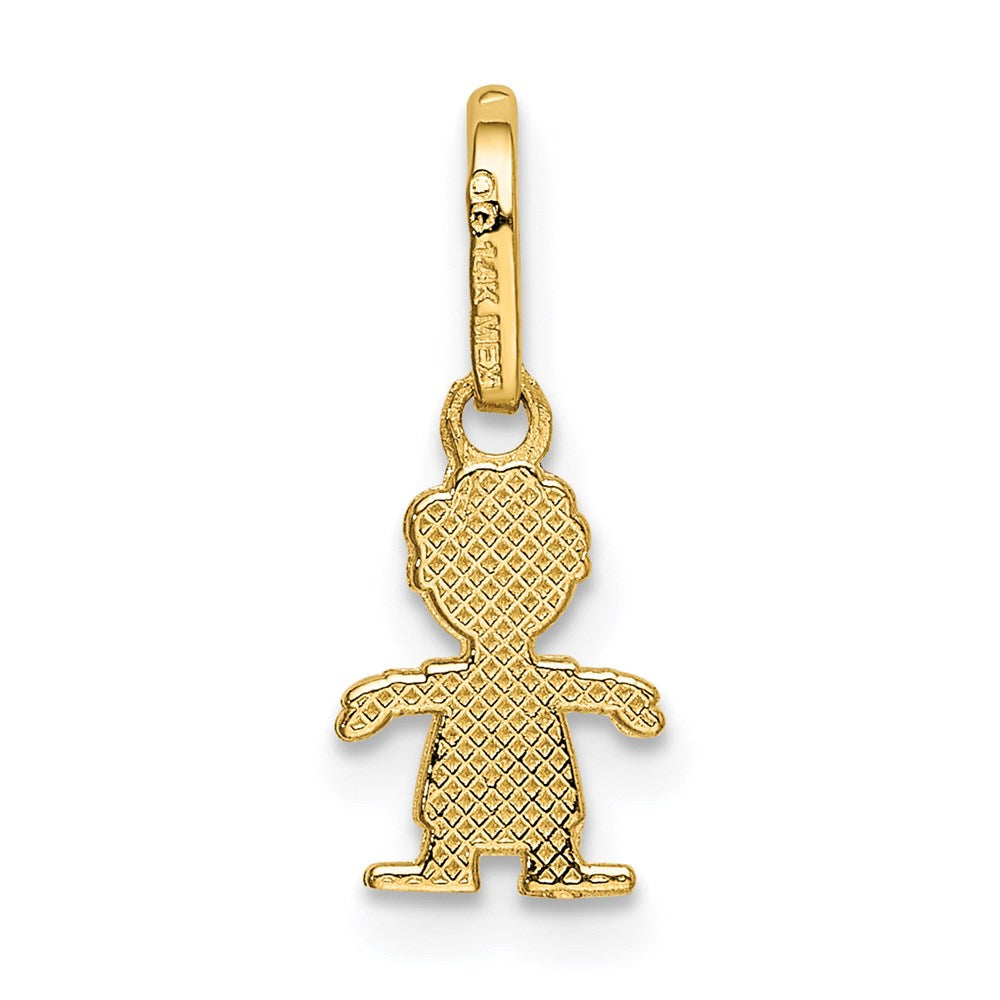 Alternate view of the 14k Yellow Gold Polished Little Boy Pendant, 7mm by The Black Bow Jewelry Co.