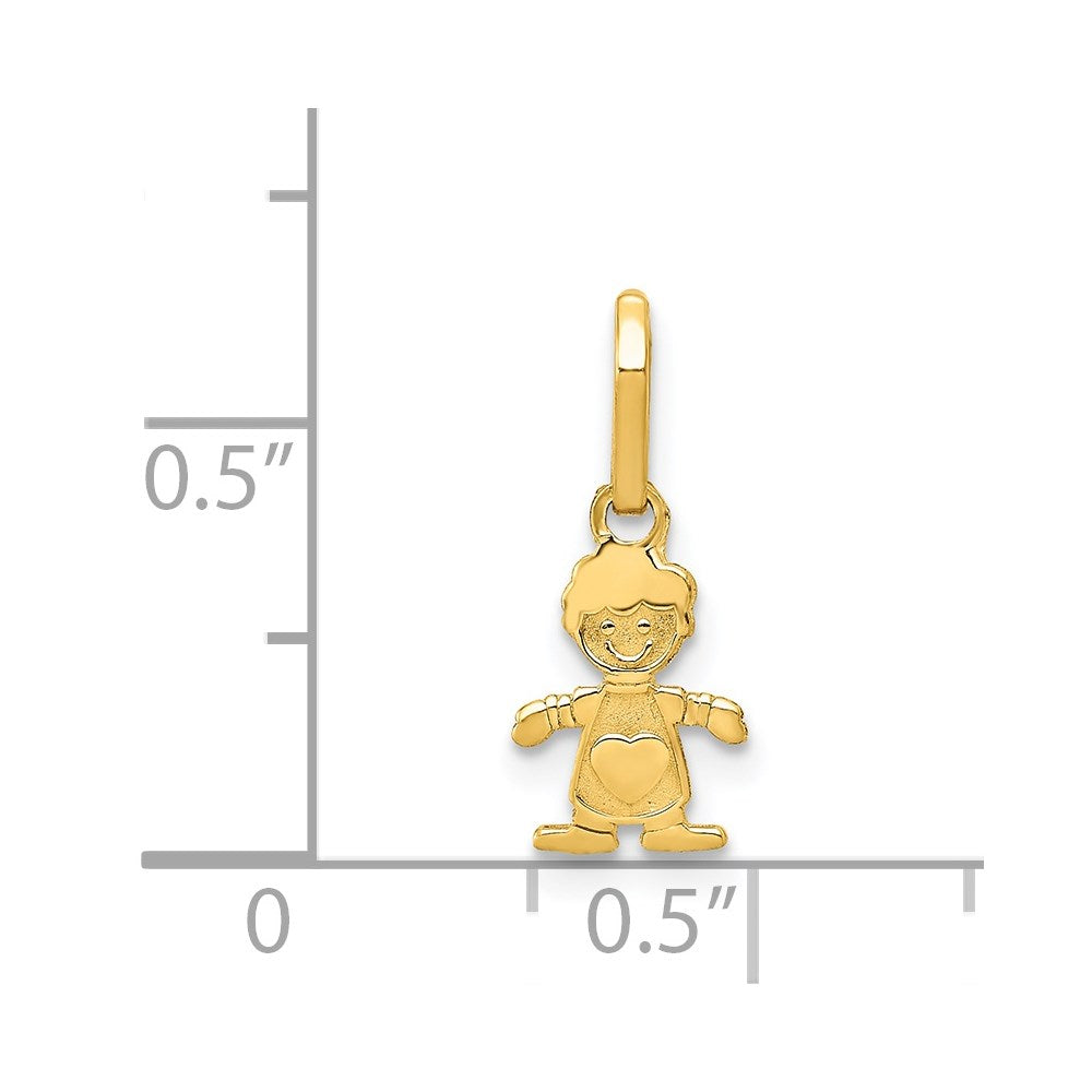 Alternate view of the 14k Yellow Gold Polished Little Boy Pendant, 7mm by The Black Bow Jewelry Co.
