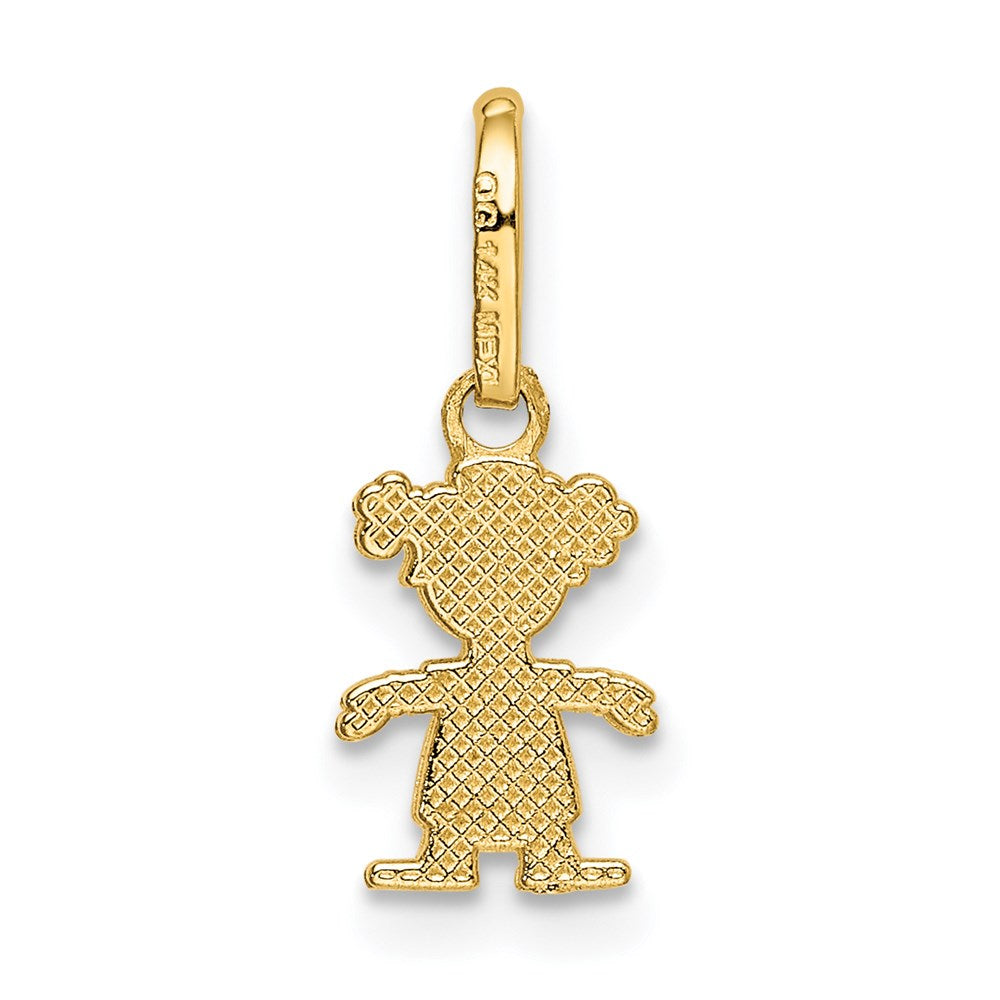 Alternate view of the 14k Yellow Gold Polished Little Girl Pendant, 7mm by The Black Bow Jewelry Co.
