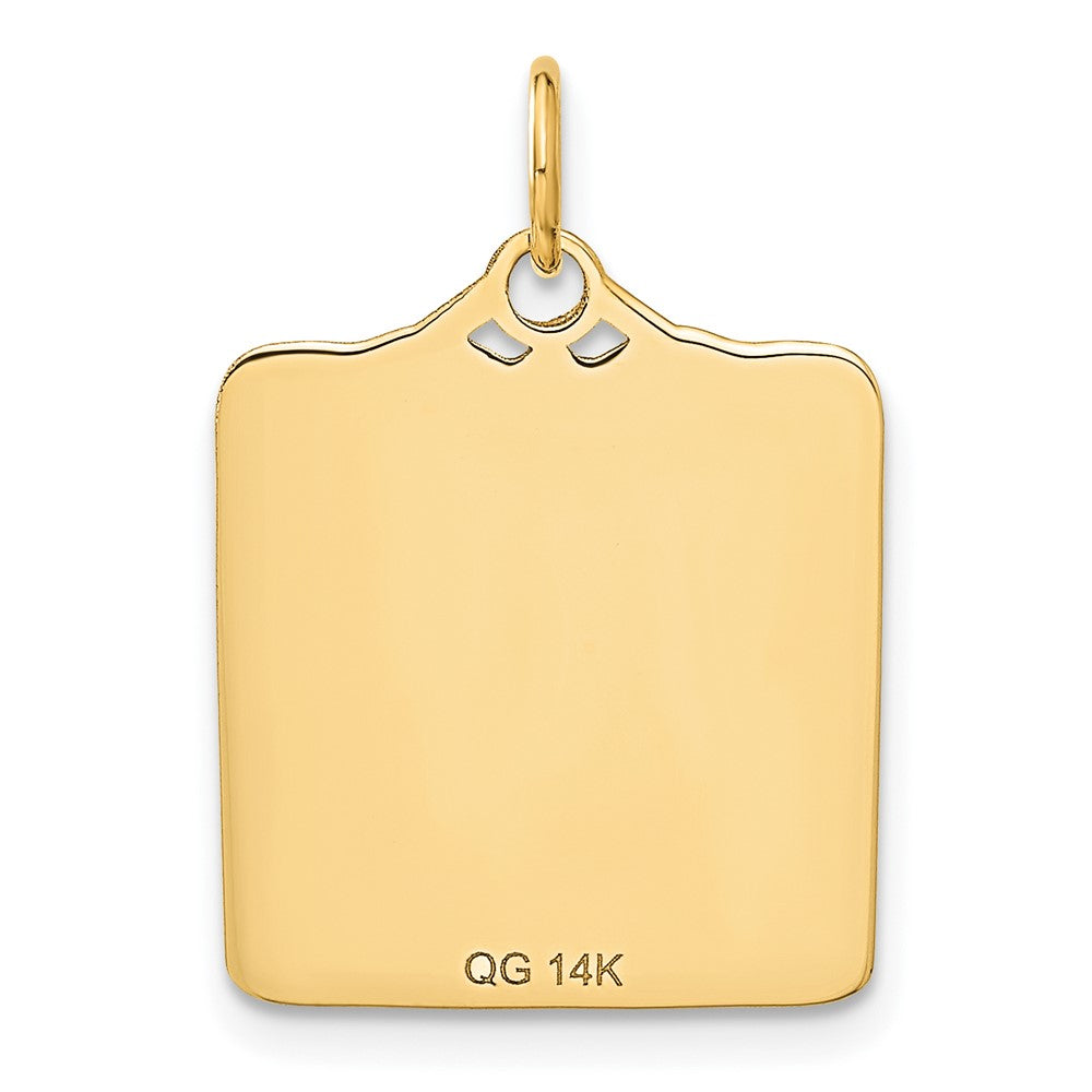 Alternate view of the 14k Yellow Gold & Blue Enamel Birth Certificate Charm or Pendant, 18mm by The Black Bow Jewelry Co.
