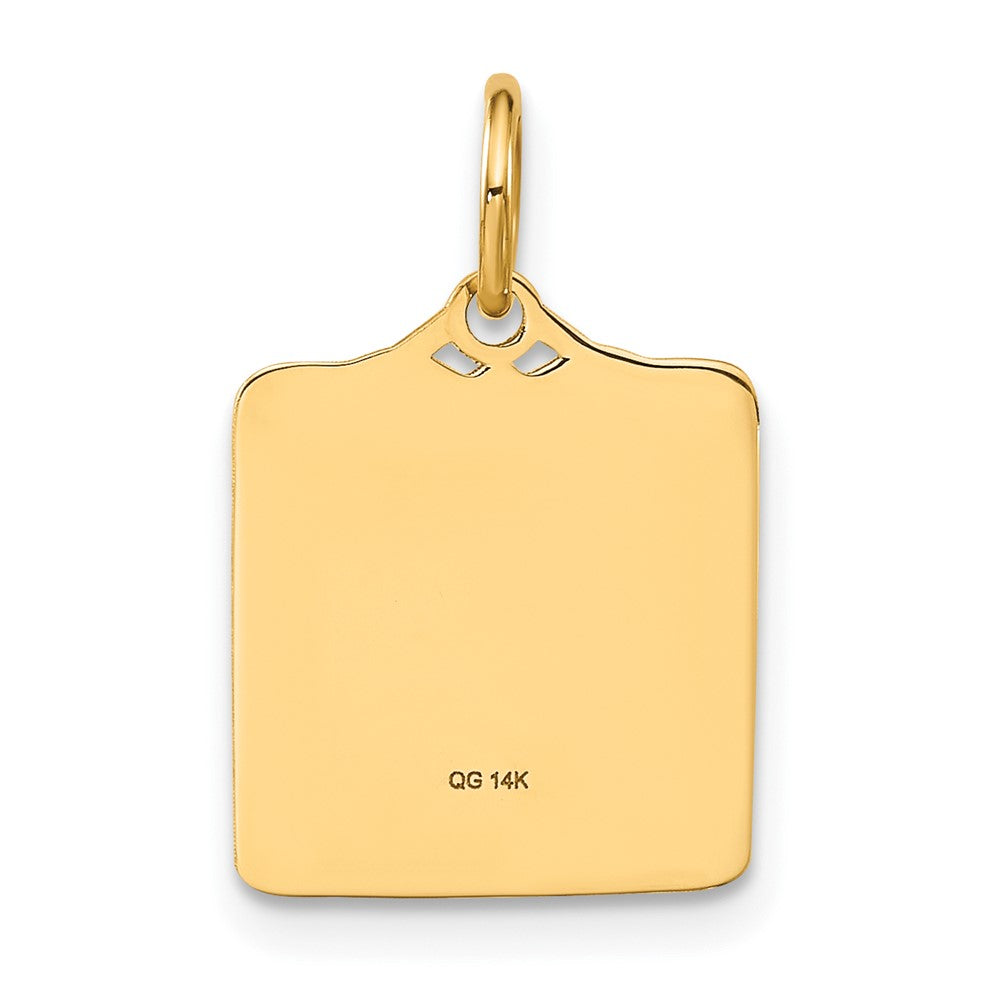 Alternate view of the 14k Yellow Gold & Pink Enamel Birth Certificate Charm or Pendant, 13mm by The Black Bow Jewelry Co.