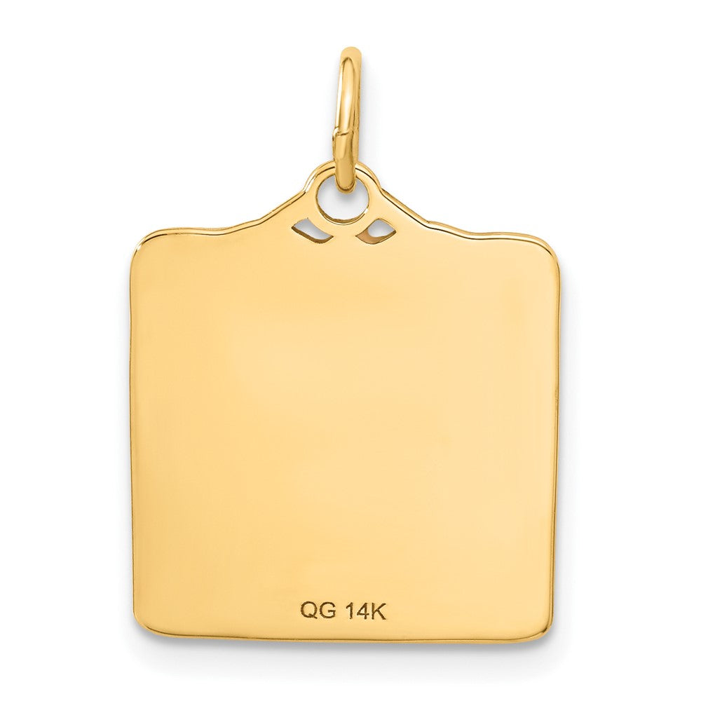 Alternate view of the 14k Yellow Gold & Pink Enamel Birth Certificate Charm or Pendant, 18mm by The Black Bow Jewelry Co.