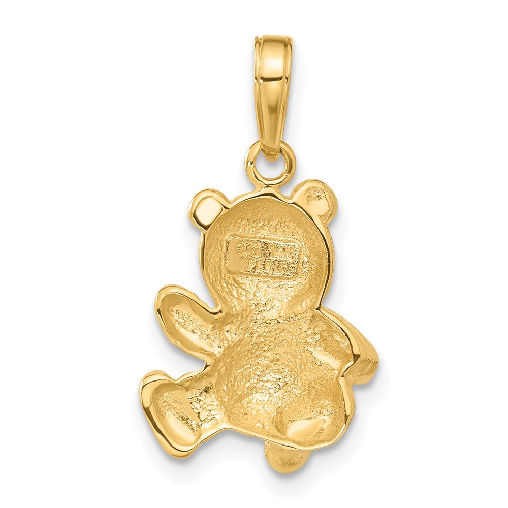 Alternate view of the 14k Yellow Gold 2D Teddy Bear Pendant by The Black Bow Jewelry Co.