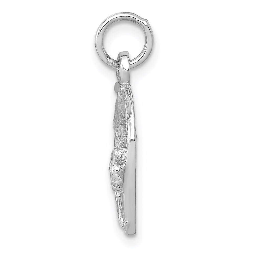 Alternate view of the 14k White Gold Horse Head and Horseshoe Charm or Pendant, 13mm by The Black Bow Jewelry Co.