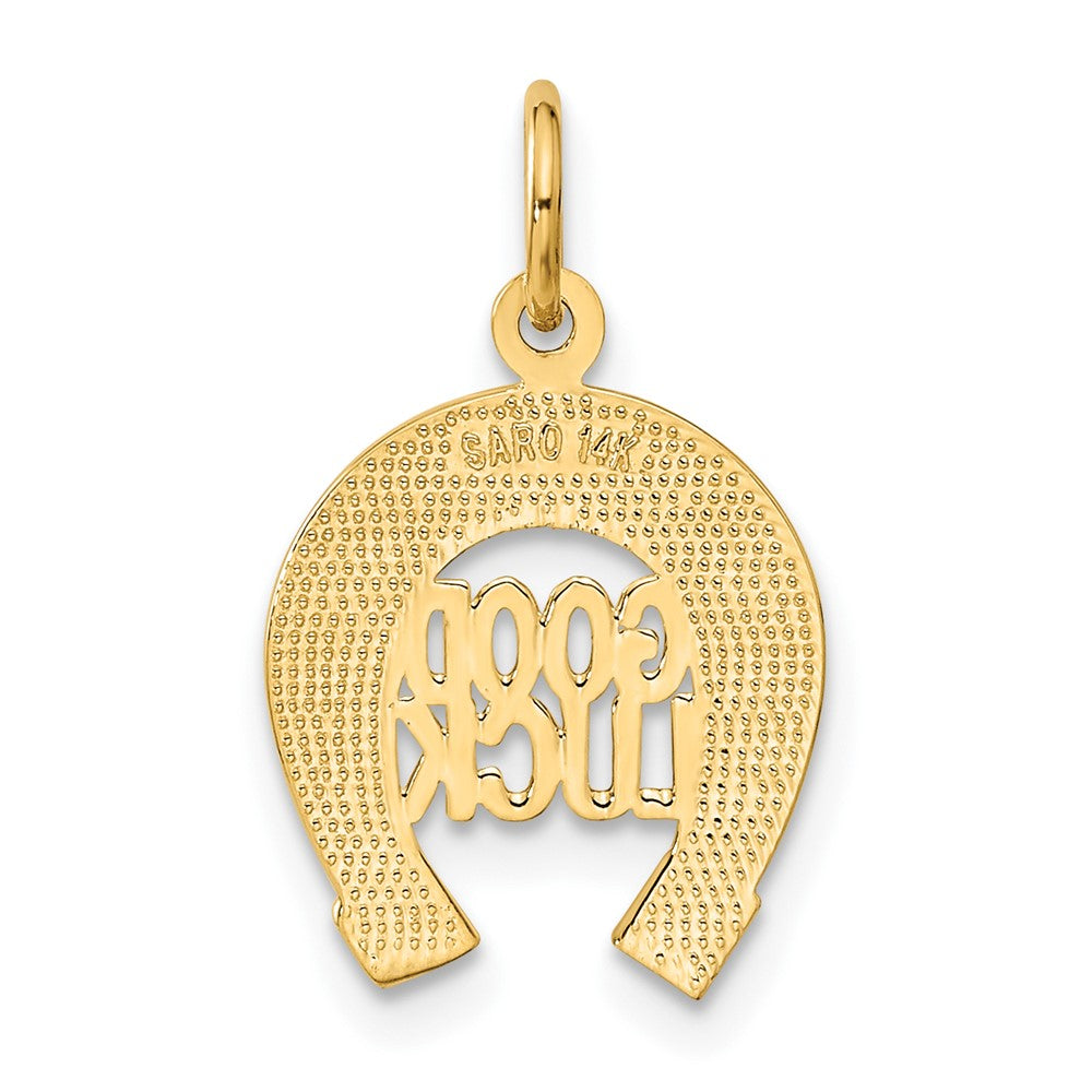 Alternate view of the 14k Yellow Gold Good Luck Horseshoe Charm or Pendant, 13mm (1/2 inch) by The Black Bow Jewelry Co.