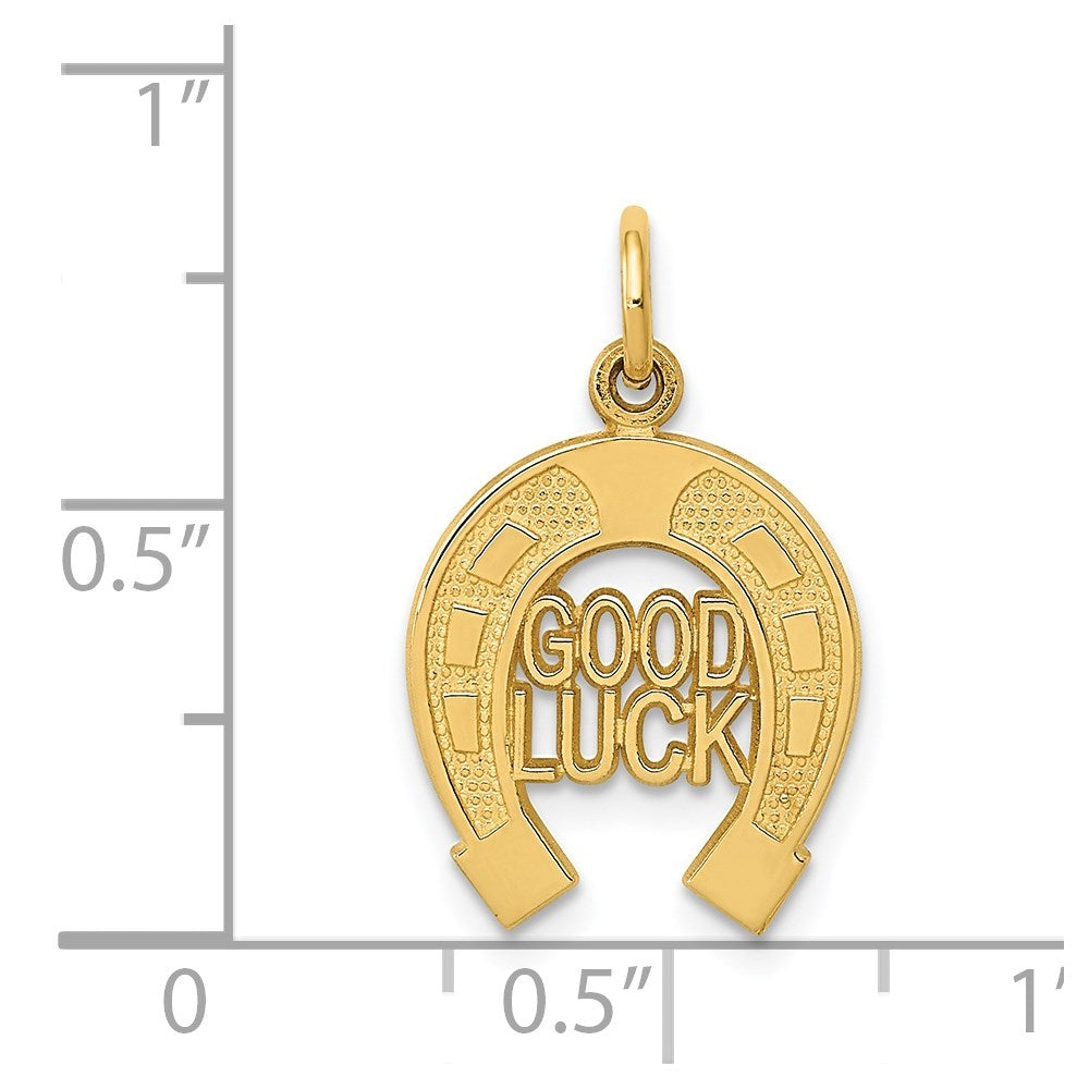 Alternate view of the 14k Yellow Gold Good Luck Horseshoe Charm or Pendant, 13mm (1/2 inch) by The Black Bow Jewelry Co.