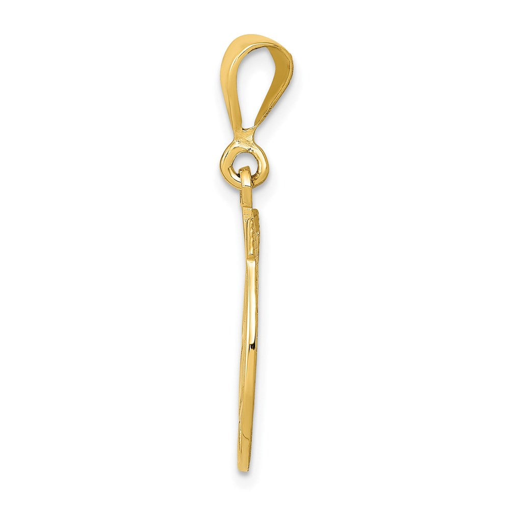 Alternate view of the 14k Yellow Gold Four Leaf Clover and Horseshoe Pendant, 15mm by The Black Bow Jewelry Co.