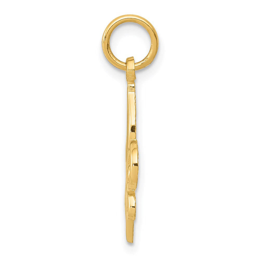 Alternate view of the 14k Yellow Gold Fleur De Lis Charm or Pendant, 13mm (1/2 inch) by The Black Bow Jewelry Co.