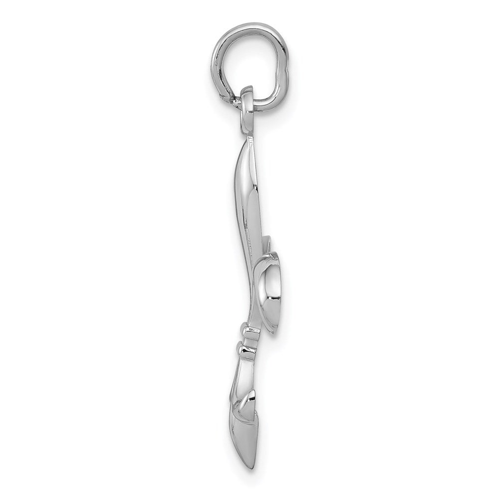 Alternate view of the 14k White or Yellow Gold 2D Fleur De Lis Pendant, 18mm (11/16 inch) by The Black Bow Jewelry Co.