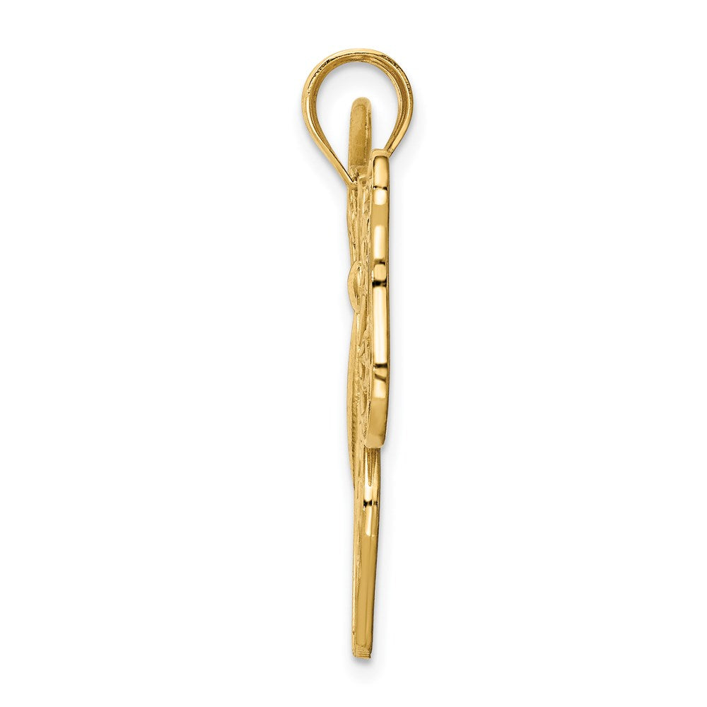 Alternate view of the 14k Yellow or White Gold Large Open Butterfly Pendant, 30mm by The Black Bow Jewelry Co.