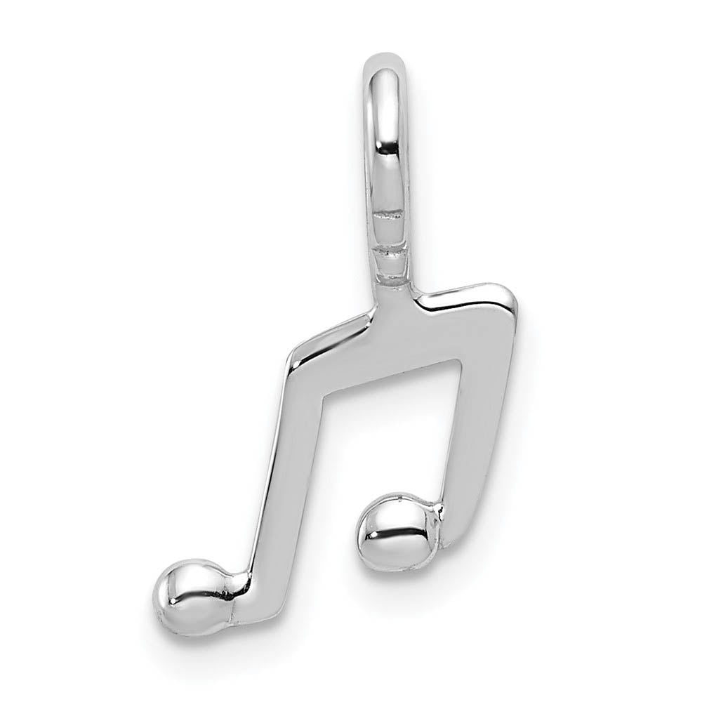 14k White or Yellow Gold Beamed Eighth Note Pendant, 9mm (3/8 inch), Item P26398 by The Black Bow Jewelry Co.
