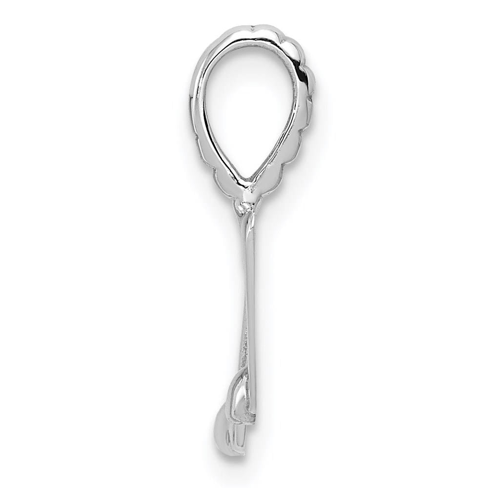 Alternate view of the 14k White or Yellow Gold Beamed Eighth Note Pendant, 9mm (3/8 inch) by The Black Bow Jewelry Co.