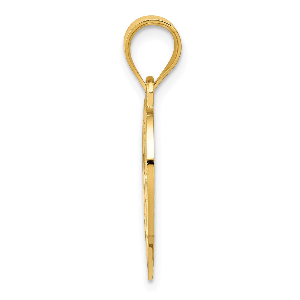 Alternate view of the 14k Yellow Gold Heart and Family Pendant, 16mm (5/8 inch) by The Black Bow Jewelry Co.