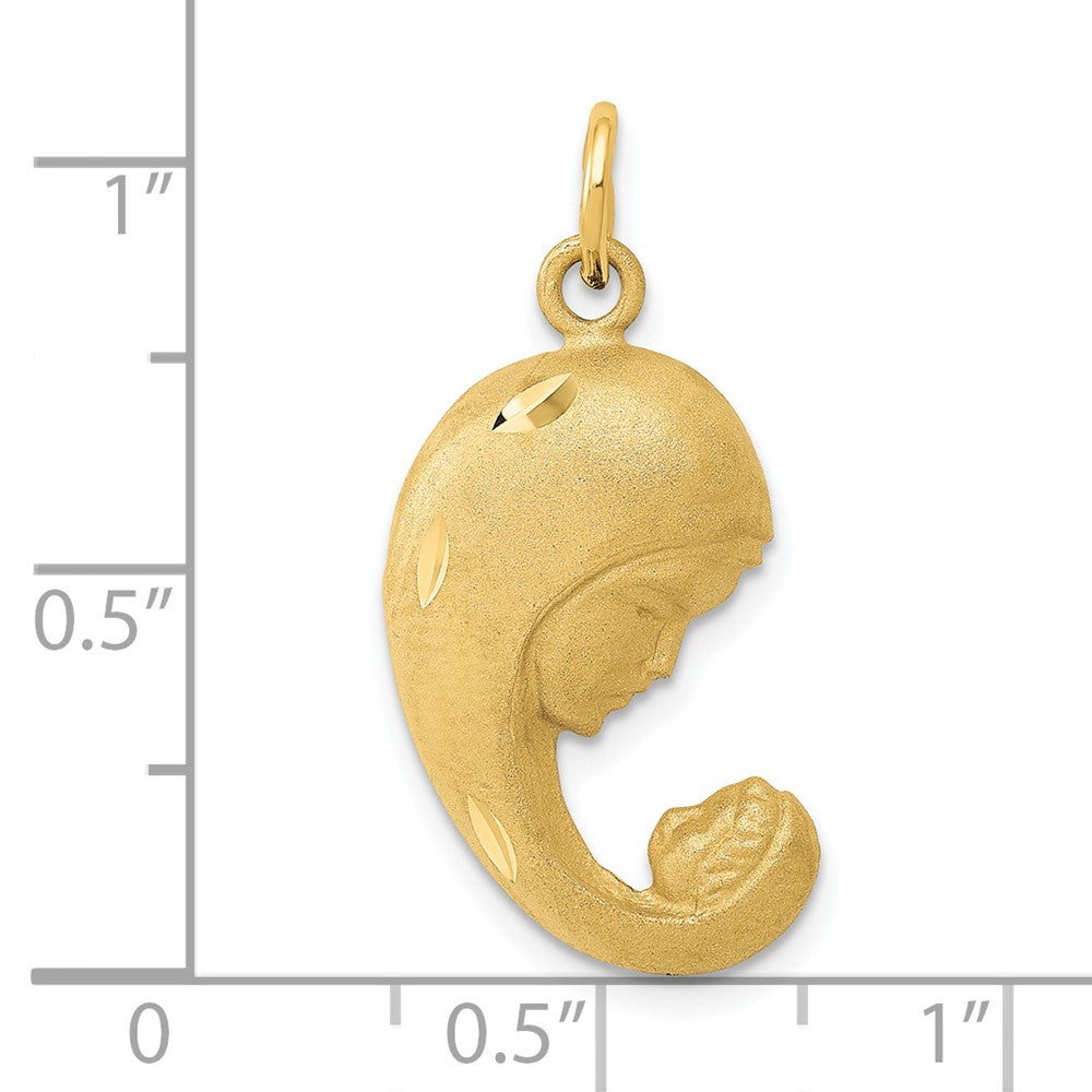 Alternate view of the 14k Yellow Gold Mother and Baby Charm or Pendant, 14mm (9/16 inch) by The Black Bow Jewelry Co.