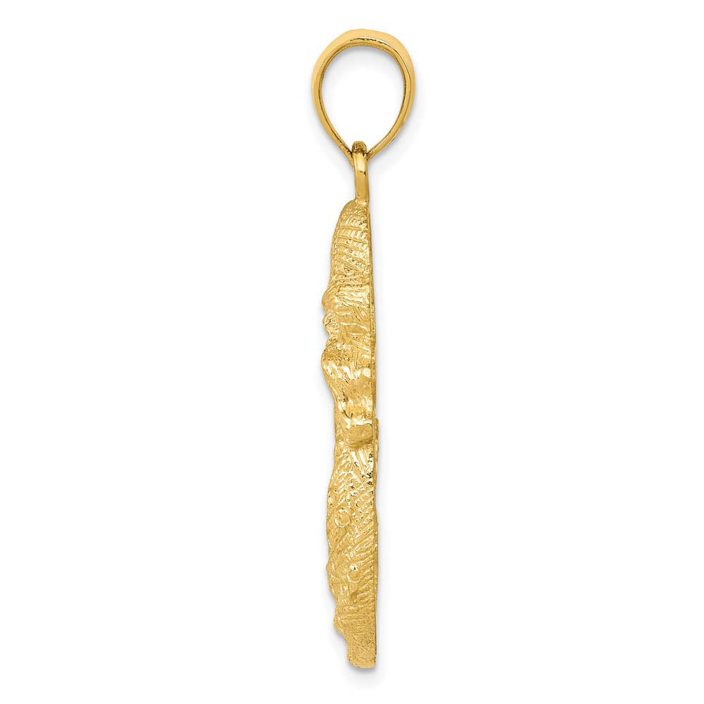 Alternate view of the 14k Yellow Gold Large Mother Holding Child Pendant, 17 x 36mm by The Black Bow Jewelry Co.