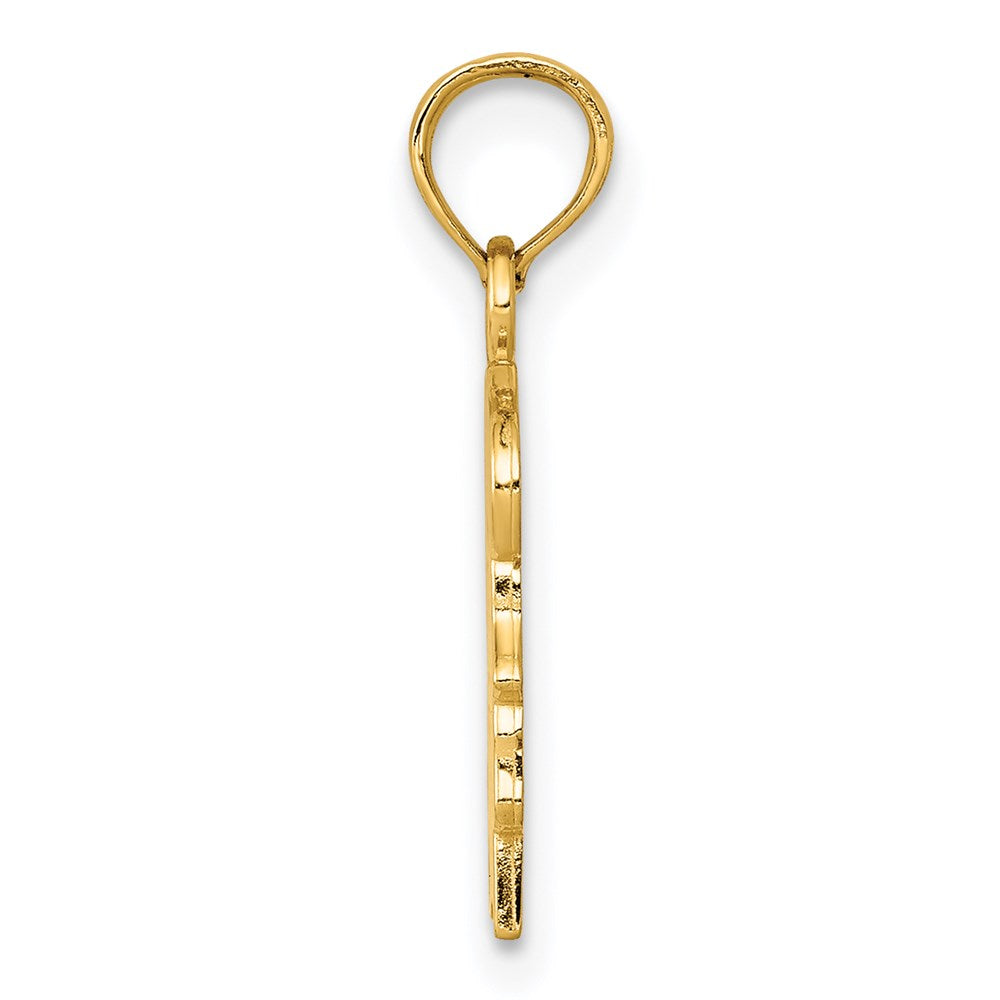 Alternate view of the 14k Yellow Gold Flat Profile Girl Head Pendant, 12mm (7/16 inch) by The Black Bow Jewelry Co.