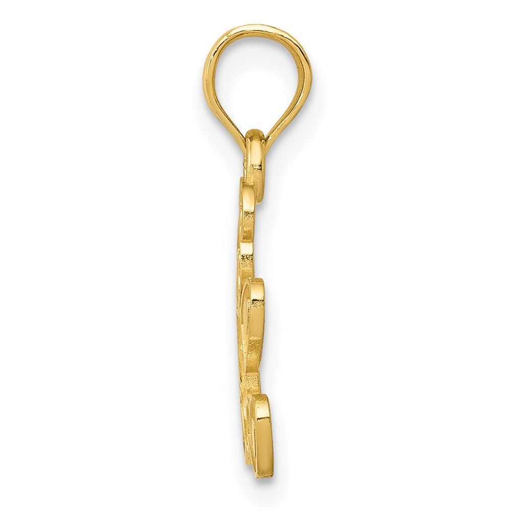 Alternate view of the 14k Yellow Gold Polished Teddy Bear Pendant, 11mm (7/16 inch) by The Black Bow Jewelry Co.