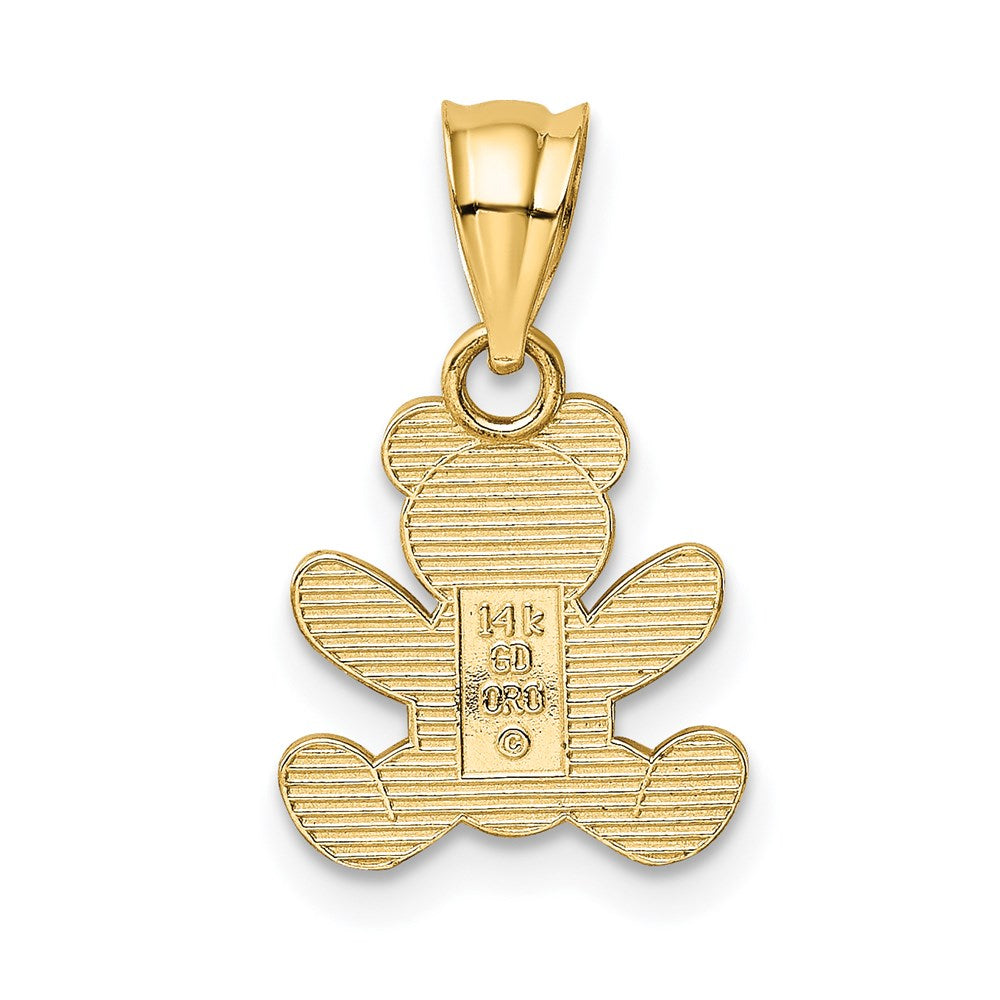 Alternate view of the 14k Yellow Gold Polished Teddy Bear Pendant, 11mm (7/16 inch) by The Black Bow Jewelry Co.
