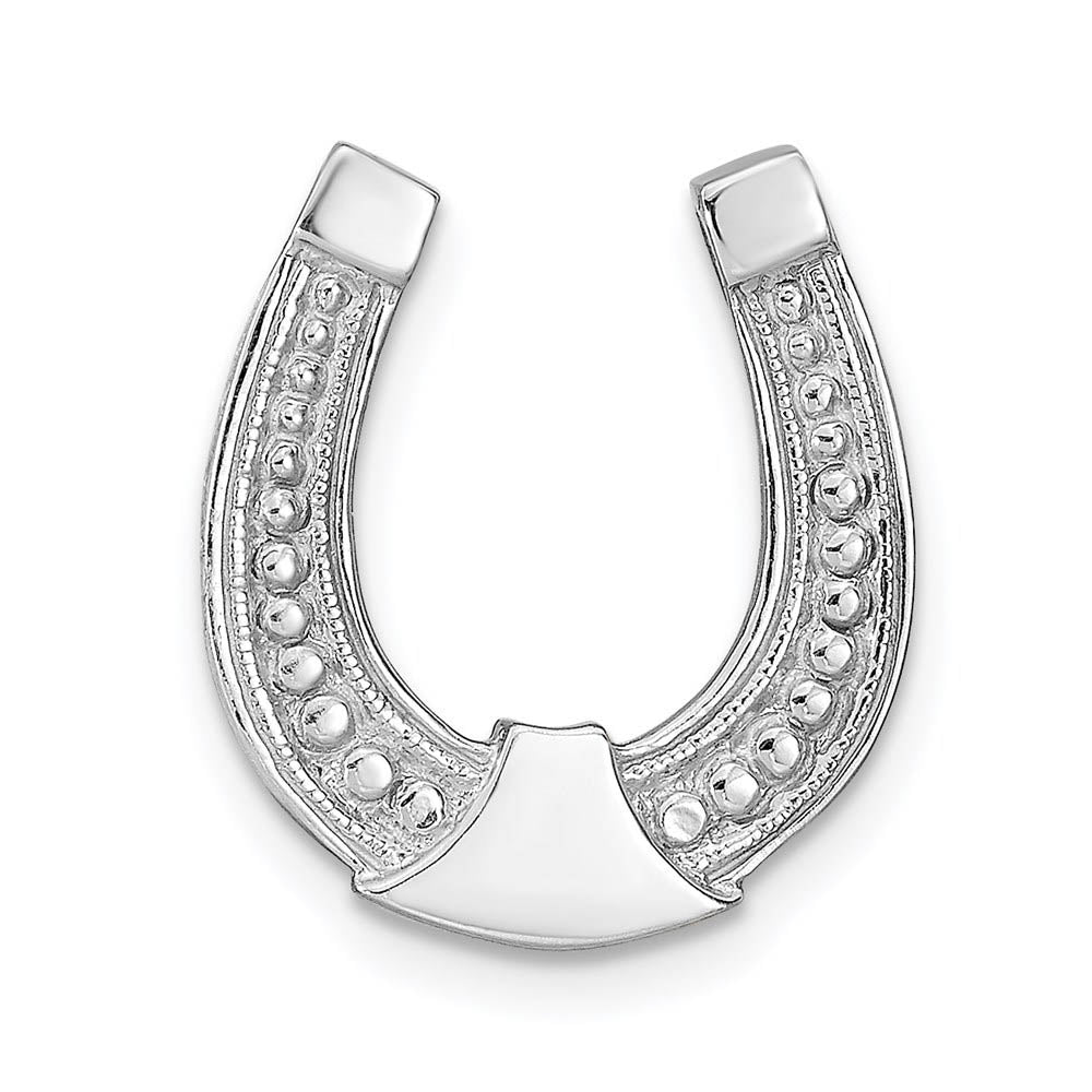 14k White Gold Horseshoe Chain Slide Pendant, 15mm (9/16 inch), Item P26461 by The Black Bow Jewelry Co.