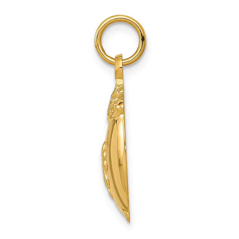 Alternate view of the 14k Yellow Gold Pot of Gold Charm or Pendant, 15mm (9/16 inch) by The Black Bow Jewelry Co.