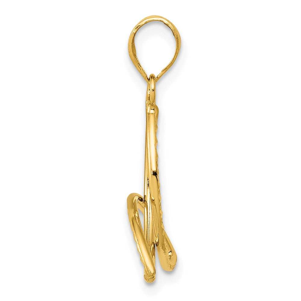 Alternate view of the 14k Yellow Gold Polished & Diamond Cut Trinity Pendant, 17mm (5/8 in) by The Black Bow Jewelry Co.