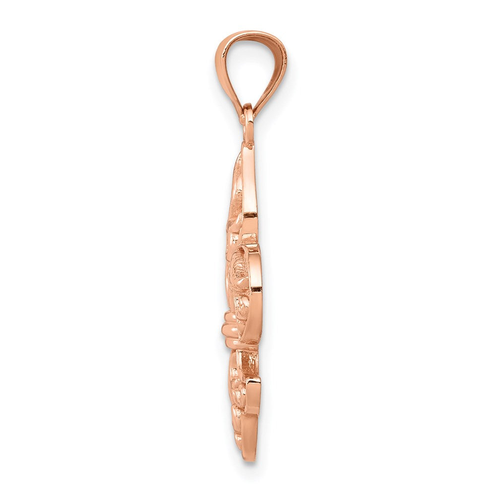 Alternate view of the 14k Rose Gold Fleur De Lis Pendant, 14mm (9/16 inch) by The Black Bow Jewelry Co.