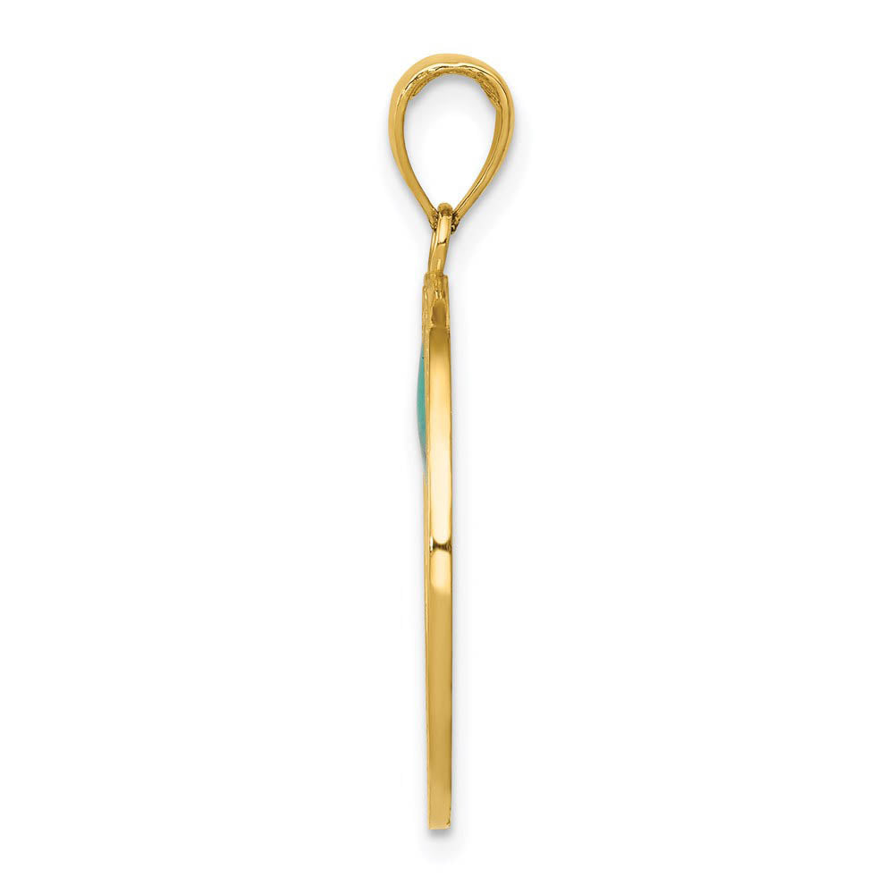 Alternate view of the 14k Yellow Gold & Enameled Round Tree of Life Pendant, 21mm by The Black Bow Jewelry Co.