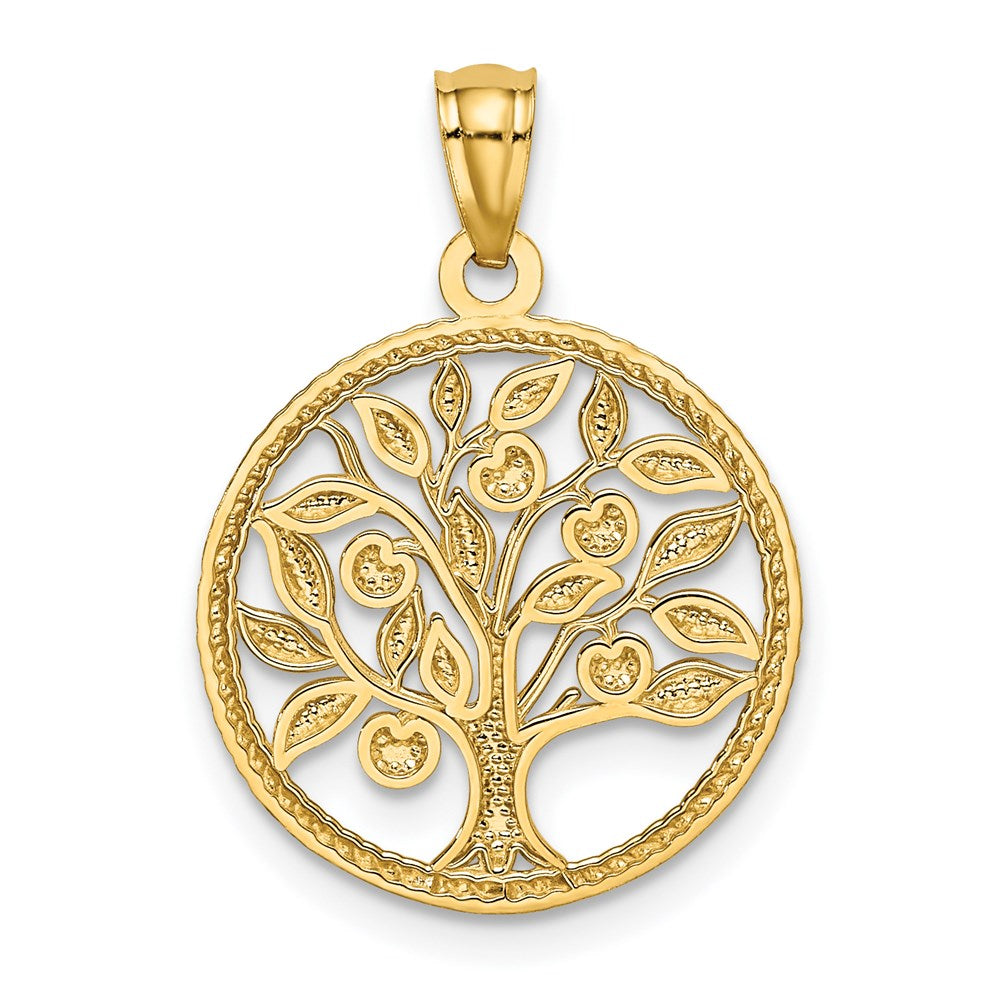 Alternate view of the 14k Yellow Gold Round Tree of Life Pendant, 16mm (5/8 inch) by The Black Bow Jewelry Co.