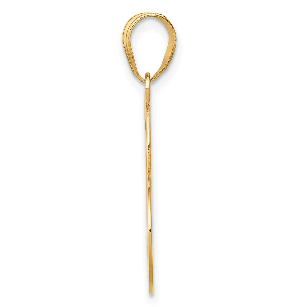 Alternate view of the 14k Yellow Gold Heart with Awareness Ribbon Pendant, 22mm (7/8 inch) by The Black Bow Jewelry Co.