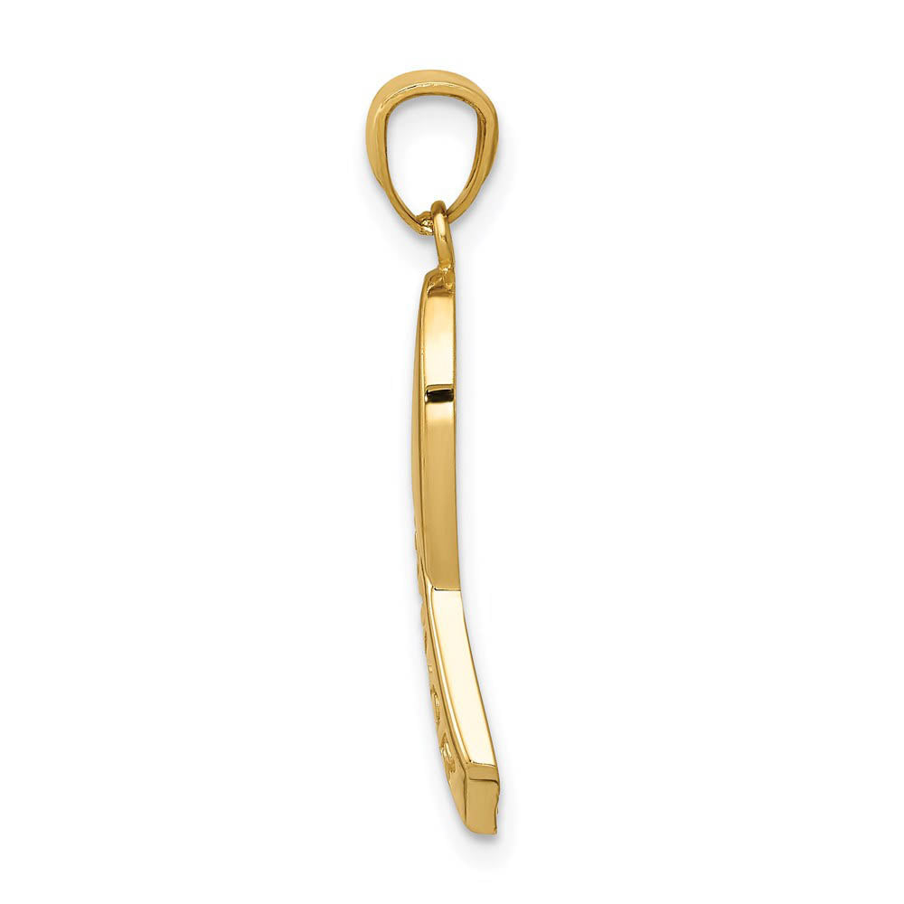Alternate view of the 14k Yellow Gold Survivor Ribbon Pendant, 10mm (3/8 inch) by The Black Bow Jewelry Co.