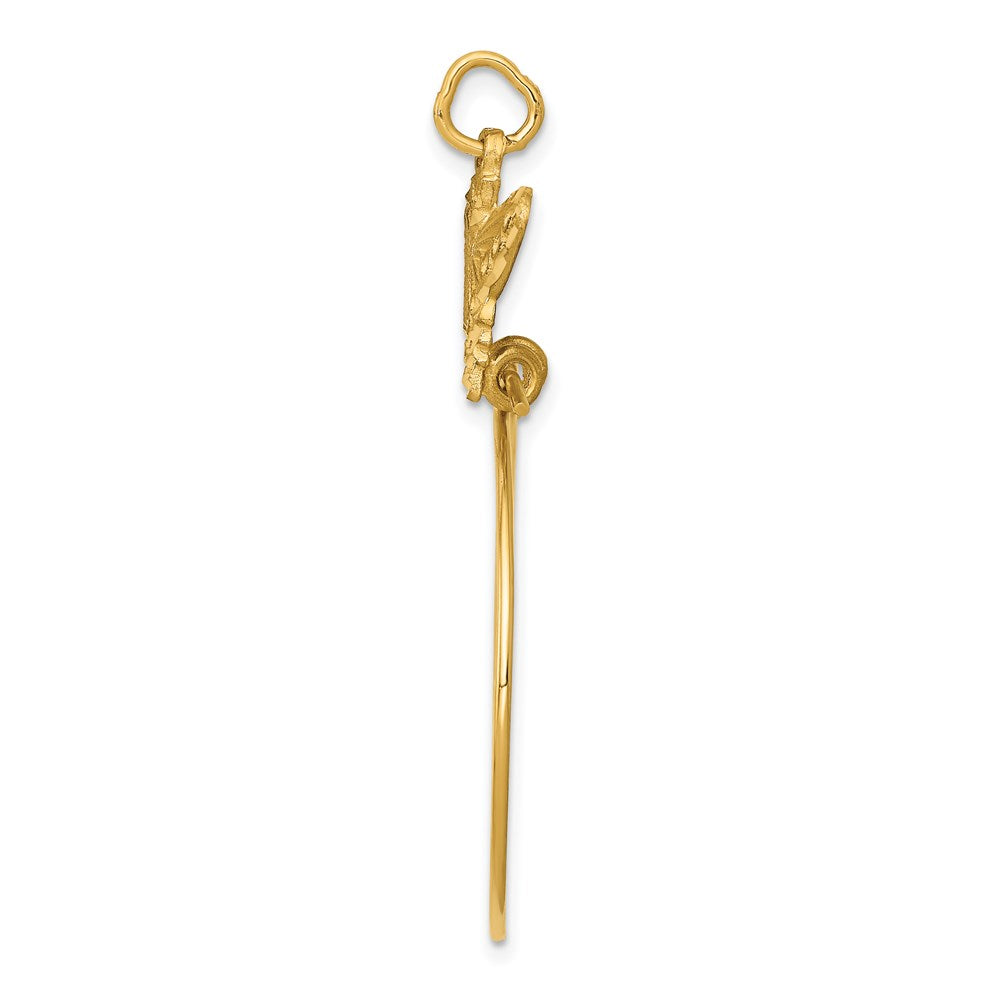 Alternate view of the 14k Yellow Gold Butterfly Charm Holder Pendant, 20mm (3/4 inch) by The Black Bow Jewelry Co.