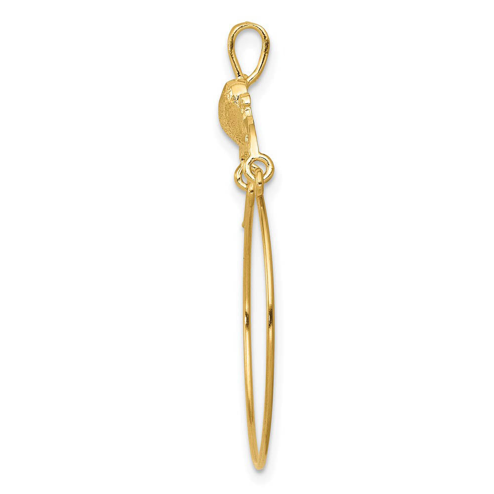 Alternate view of the 14k Yellow Gold Hammered Heart Charm Holder Pendant, 23mm (7/8 inch) by The Black Bow Jewelry Co.