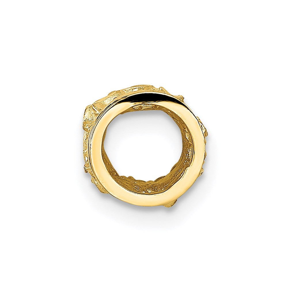 Alternate view of the 14k Yellow Gold Diamond-Cut Mini Plumeria Barrel Chain Slide, 7mm by The Black Bow Jewelry Co.