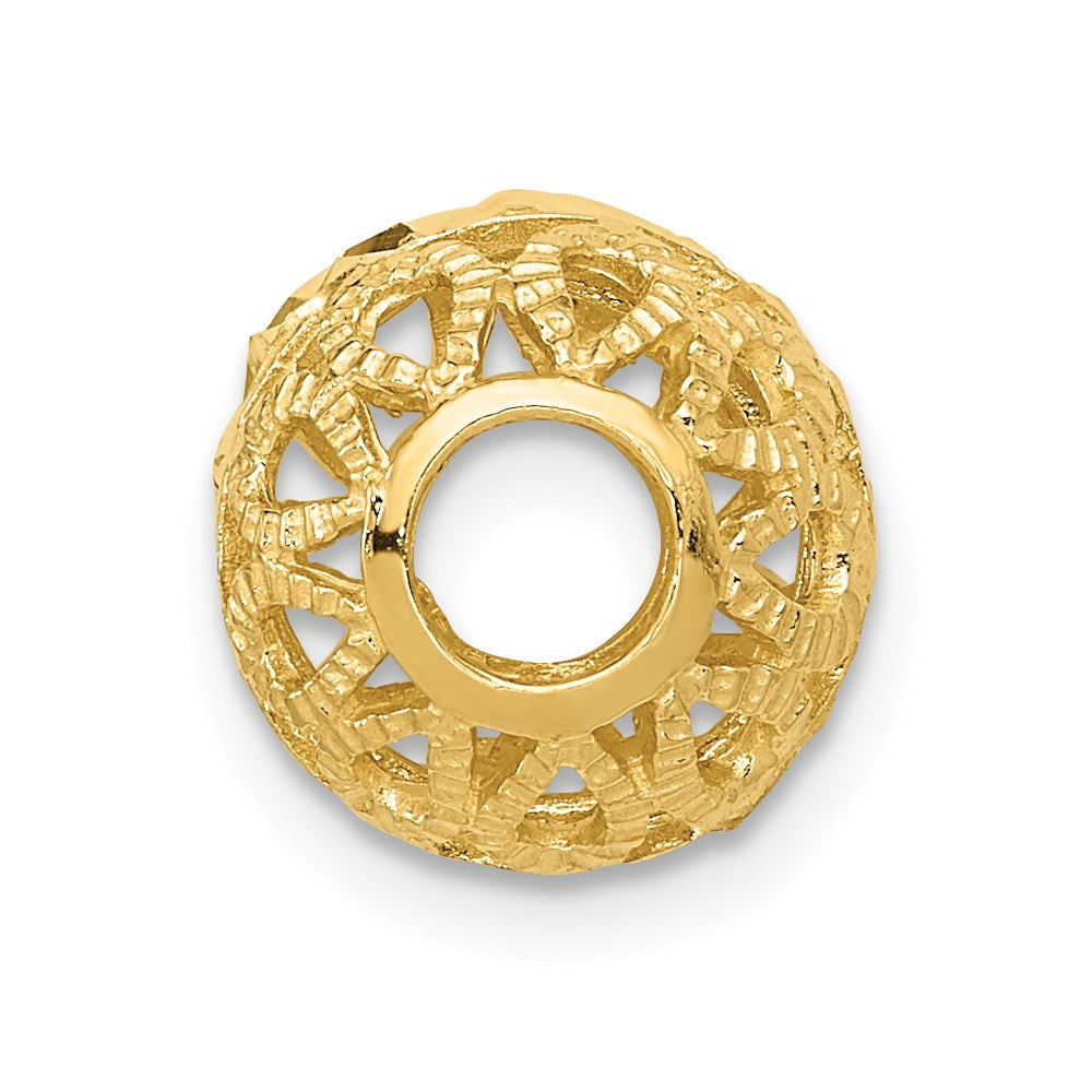 Alternate view of the 14K Yellow Gold Diamond-Cut Filigree Ball Chain Slide, 10mm (3/8 inch) by The Black Bow Jewelry Co.