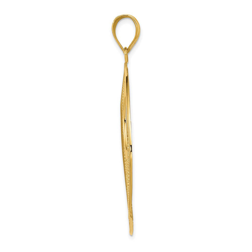 Alternate view of the 14k Yellow Gold Filigree Lily Circle Pendant, 39mm (1 1/2 inch) by The Black Bow Jewelry Co.
